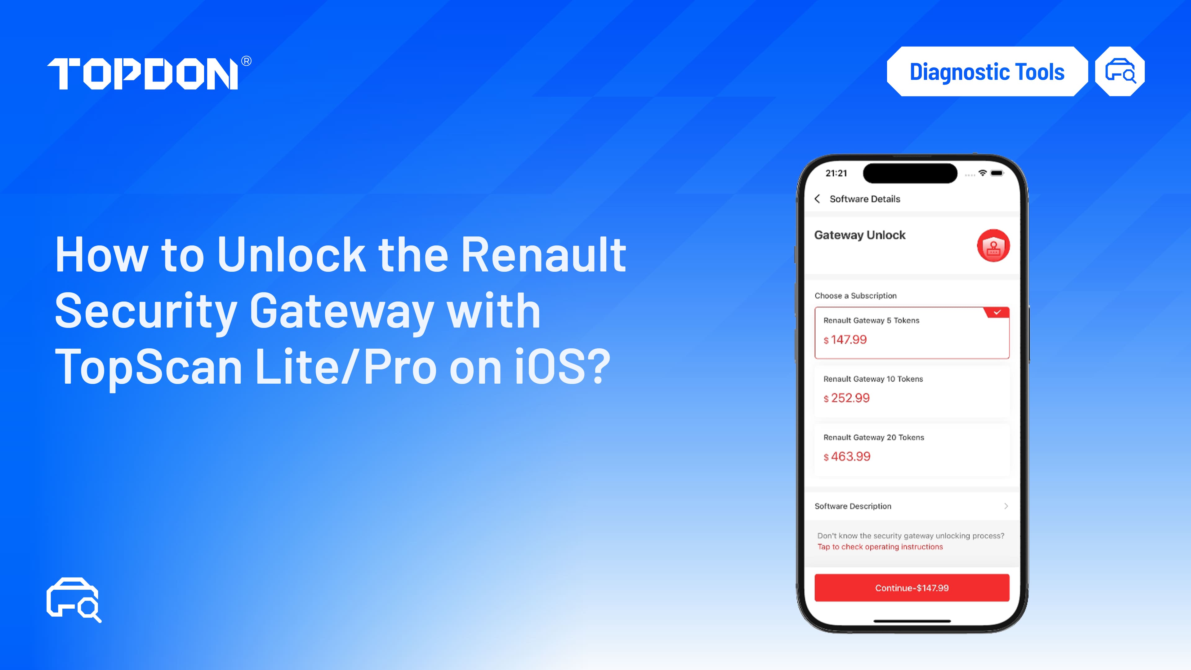 How to Unlock the Renault Security Gateway with TOPDON TopScan Lite/Pro on iOS?